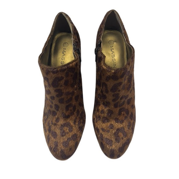 Massini Cheetah Print Zip-Up Booties Boots Size 7.5 Animal Print Brown - Picture 2 of 7